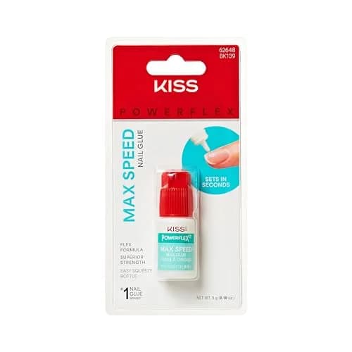 KISS PowerFlex Maximum Speed Nail Glue 3g (0.10 oz) | Fast Drying Adhesive for Press-On Nails & Repairs thumbnail 1
