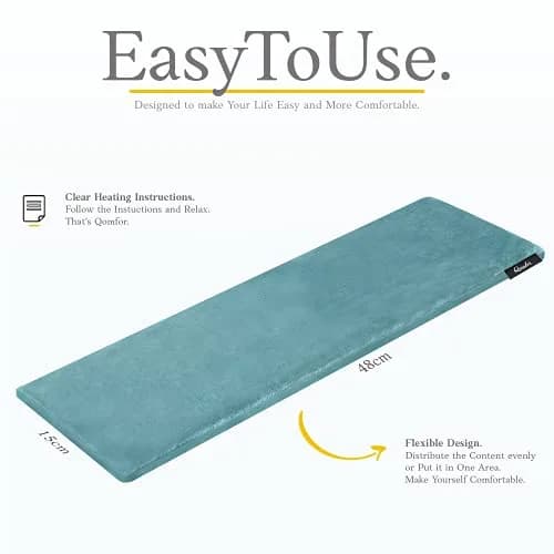 Qomfor Microwavable Heating Pad Blue Green | Lavender Scented Therapeutic Wrap for Neck & Shoulders thumbnail 3