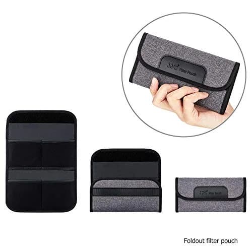 JJC 4-Pocket Lens Filter Pouch Case, Wallet for Circular Filters up to 58mm | Durable Polyester & Neoprene thumbnail 6