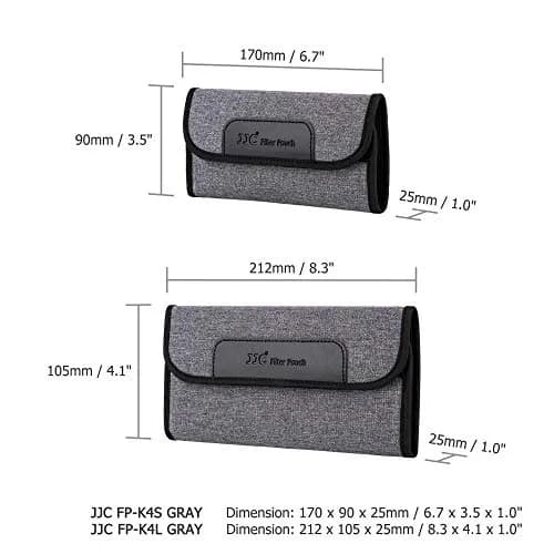 JJC 4-Pocket Lens Filter Pouch Case, Wallet for Circular Filters up to 58mm | Durable Polyester & Neoprene thumbnail 7