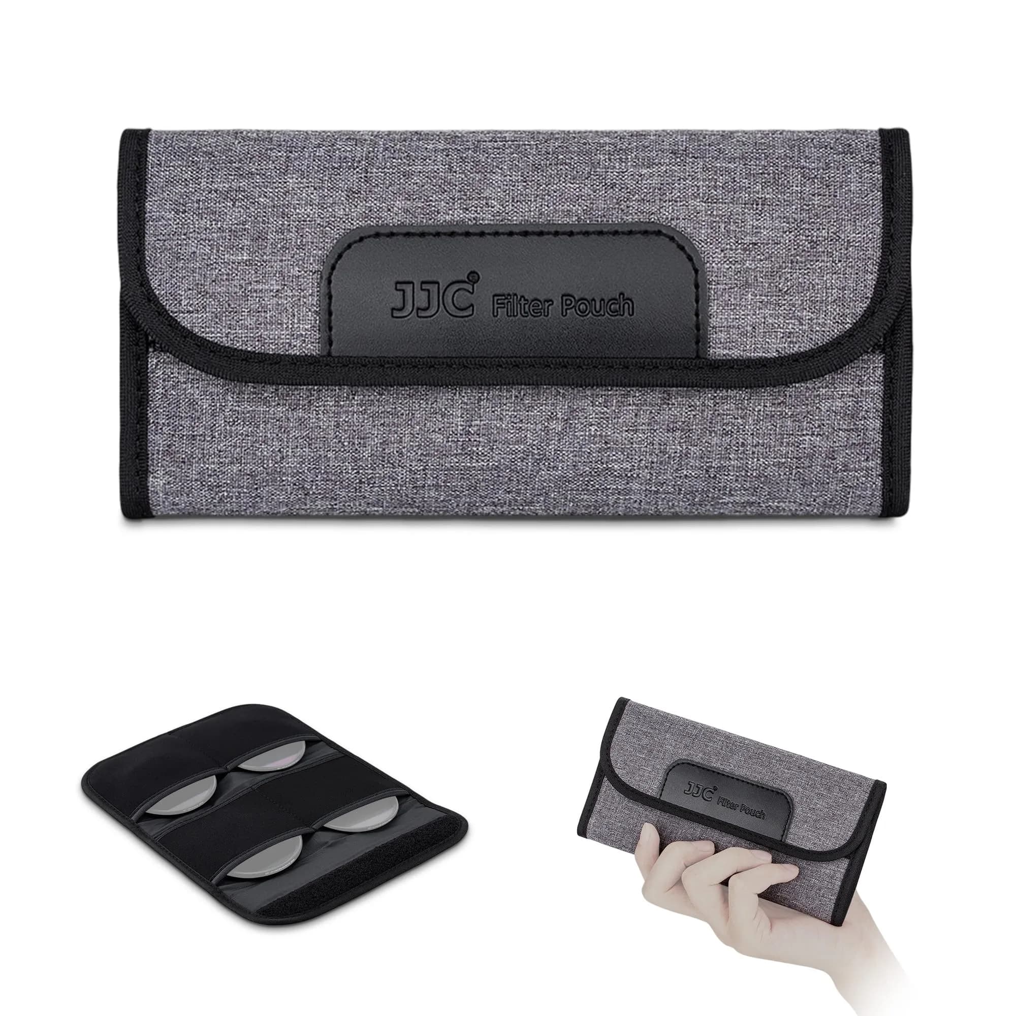 JJC 4-Pocket Lens Filter Pouch Case, Wallet for Circular Filters up to 58mm | Durable Polyester & Neoprene