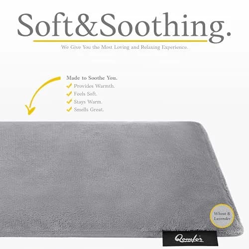 Qomfor Microwavable Heating Pad Gray | Lavender Scented Therapeutic Wrap for Neck & Shoulders thumbnail 2