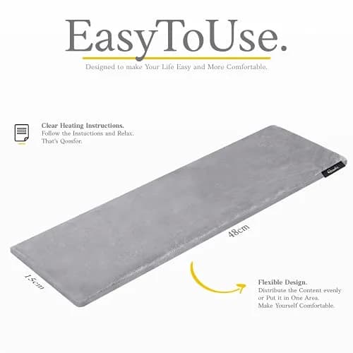 Qomfor Microwavable Heating Pad Gray | Lavender Scented Therapeutic Wrap for Neck & Shoulders thumbnail 3