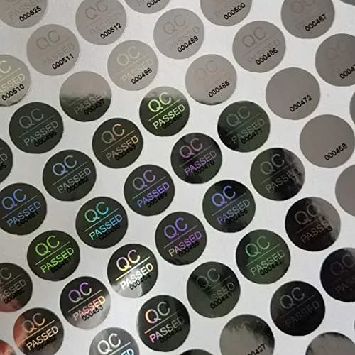 TLK&FBB Tamper Proof Labels 1100pcs | High Security Silver Hologram Stickers 1cm thumbnail 1