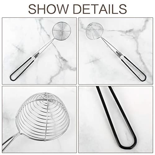 HEQISHUN Stainless Steel Spider Skimmer Spoon 27cm | Durable & Heat-Resistant Kitchen Utensil thumbnail 7