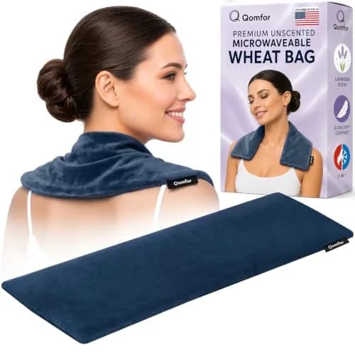 Qomfor Microwavable Heating Pad - Dark Blue - Lavender Scented | Therapeutic Heat Wrap for Neck, Shoulders & Period Cramps Pain Relief thumbnail 1