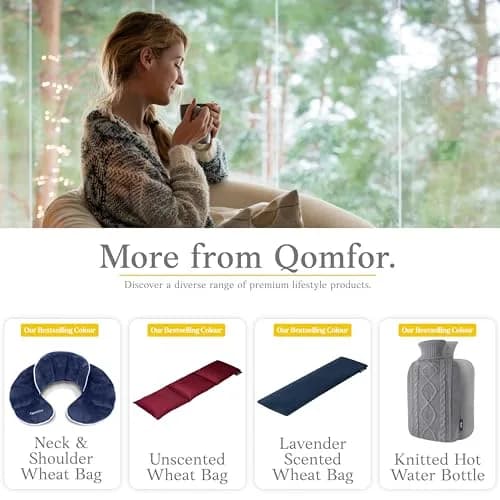 Qomfor Microwavable Heating Pad - Dark Blue - Lavender Scented | Therapeutic Heat Wrap for Neck, Shoulders & Period Cramps Pain Relief thumbnail 5