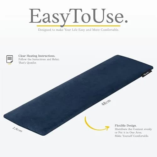 Qomfor Microwavable Heating Pad - Dark Blue - Lavender Scented | Therapeutic Heat Wrap for Neck, Shoulders & Period Cramps Pain Relief thumbnail 3