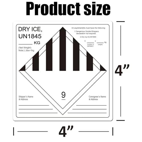 wootile Dry Ice Shipping Stickers 250 pcs UN1845 Hazard Class 9 Labels | Fade-Resistant, 4" Square Adhesive Labels thumbnail 7