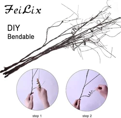 FeiLix 5PCS Artificial Branches 78cm (30.7 Inches) | Bendable Fake Vines for Indian Homes thumbnail 3
