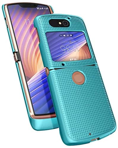 Nakedcellphone Grid Series Flip Phone Case for Motorola RAZR 5G (2020) - Teal Mint thumbnail 4