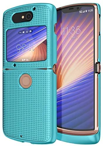 Nakedcellphone Grid Series Flip Phone Case for Motorola RAZR 5G (2020) - Teal Mint thumbnail 6