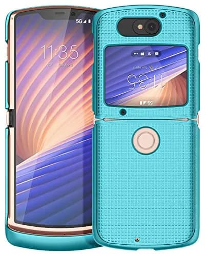 Nakedcellphone Grid Series Flip Phone Case for Motorola RAZR 5G (2020) - Teal Mint thumbnail 2