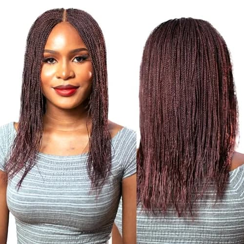 Wow Braids Micro Twist Wigs, 12 Inch Synthetic Braided Wig for Black Women | Natural Look & Easy Style thumbnail 1