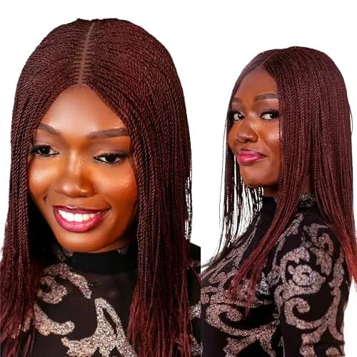 Wow Braids Twisted Wigs, Micro Million Twist Wig - Color 35 - 12 Inches | Realistic Synthetic Braids for Black Women thumbnail 1