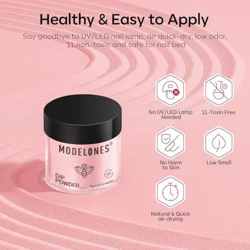 modelones Dip Powder Nail Starter Kit 40 Pcs 20 Colors | Natural Finish, No Lamp Needed, Easy DIY thumbnail 6