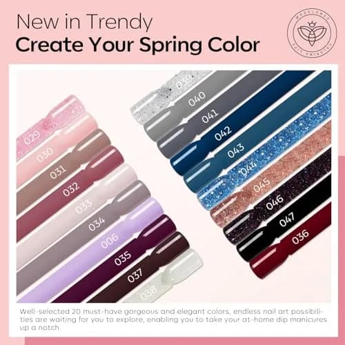 modelones Dip Powder Nail Starter Kit 40 Pcs 20 Colors | Natural Finish, No Lamp Needed, Easy DIY thumbnail 3