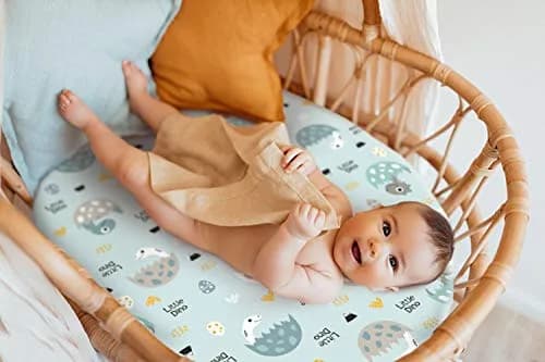 GRSSDER Fitted Bassinet Sheet Set 2 Pack | Ultra Soft Jersey Knit for Baby Cradle & Moses Basket thumbnail 4