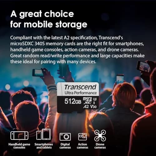 Transcend 128GB microSDXC UHS-I U3 A2 V30 Memory Card with Adapter - 160MB/s thumbnail 3