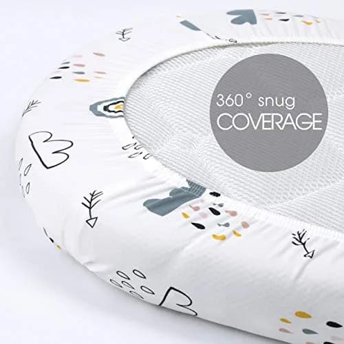 GRSSDER Fitted Bassinet Sheet Set 2 Pack | Ultra Soft Jersey Knit for Rectangle, Oval, Hourglass Bassinet Mattress thumbnail 7