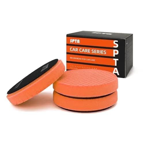SPTA Orange Medium-Cut Foam Polishing Pads 6.5 Inch (165mm) Face for 6 Inch (150mm) Backing Plate | 3-Piece Set for Compounding, Polishing, Waxing thumbnail 1