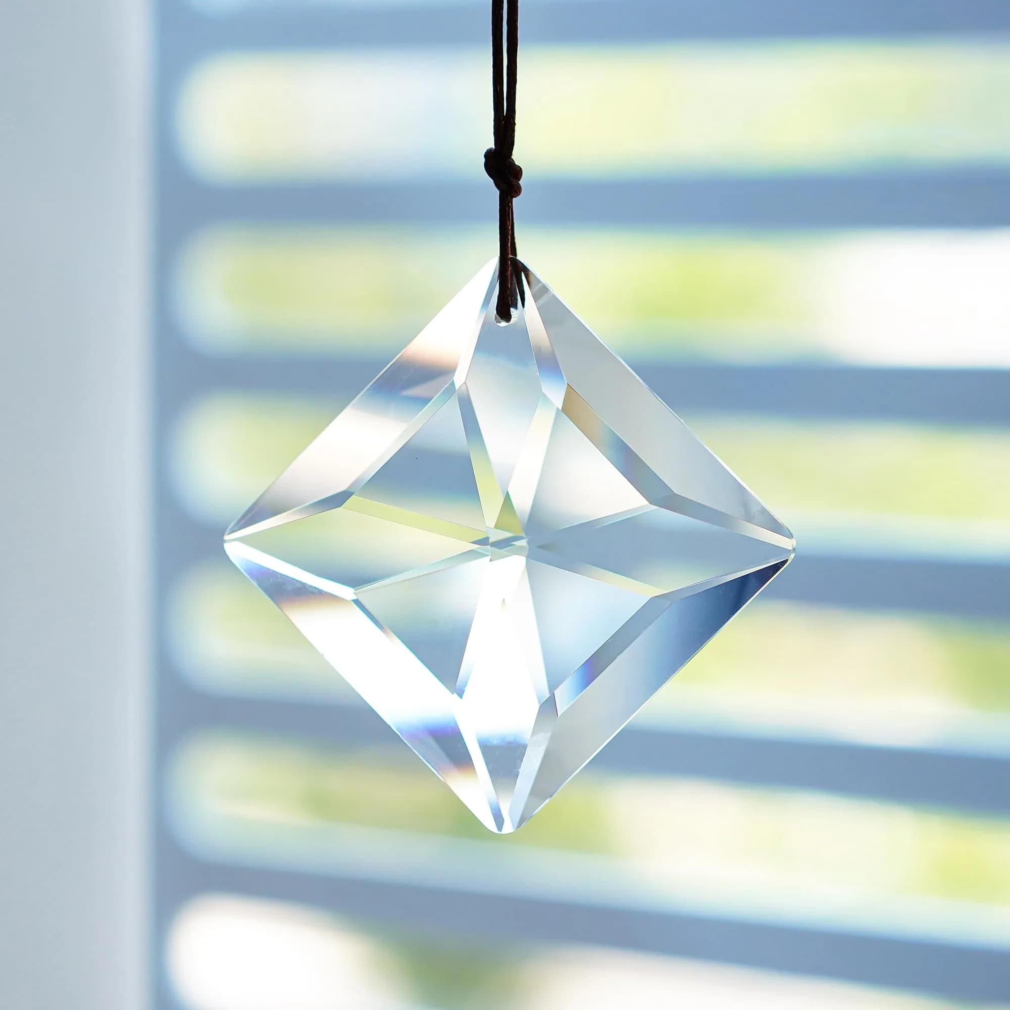 YU FENG Clear Square Crystal Prism Suncatcher 50mm (2 inch) | Rainbow Maker for Windows & Gardens — Clear_square