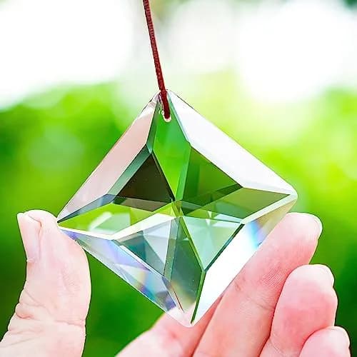 YU FENG Clear Square Crystal Prism Suncatcher 50mm (2 inch) | Rainbow Maker for Windows & Gardens thumbnail 6