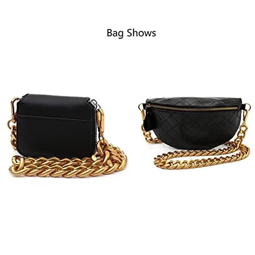 Yichain Big Metal Cross-Body Chain Strap Replacement for Mini Wallets & Bags, 42'' (Small, Antique Gold) | Polished Aluminum, Rust-Proof, Lobster Clasp thumbnail 6