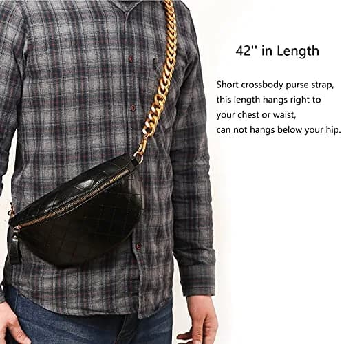 Yichain Large 42 inch (106.68 cm) Metal Cross-Body Chain Strap | Antique Gold, Heavy Duty Aluminum thumbnail 7