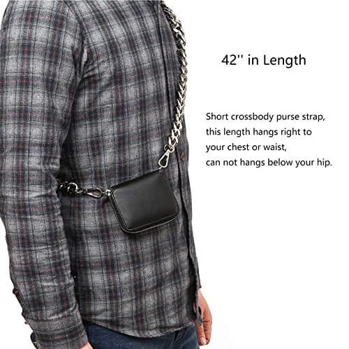 Yichain Large 42 inch (106.7 cm) Metal Cross-Body Chain Strap | Polished Aluminum for Mini Wallets & Waist Packs thumbnail 7