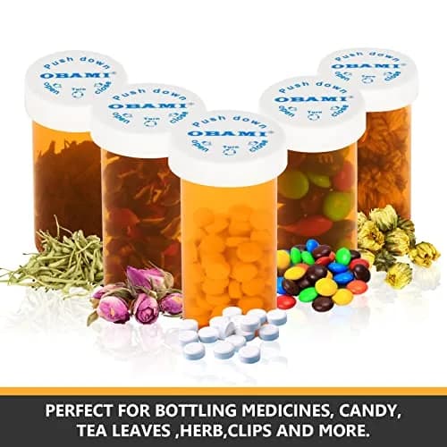 Obami 8 Dram (32ml) Child-Resistant Pill Bottles with Caps - 12 Count | Prescription Vials thumbnail 2