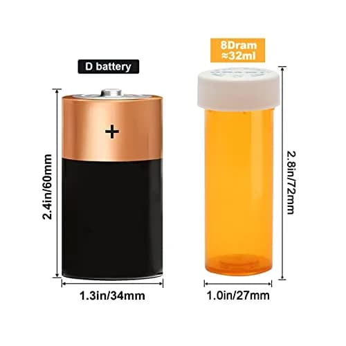 Obami 8 Dram (32ml) Child-Resistant Pill Bottles with Caps - 12 Count | Prescription Vials thumbnail 3