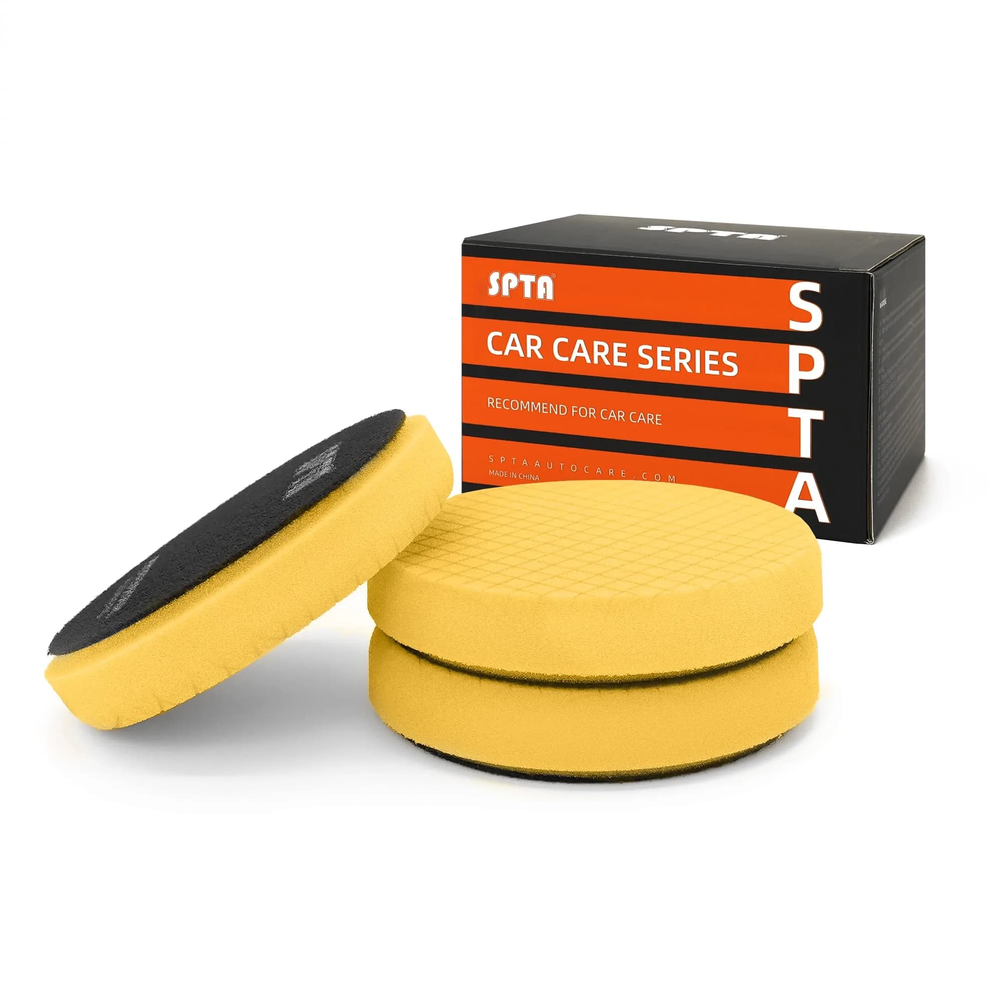 SPTA Red T10 Ultra-Fine Finishing Polishing Pad 6.5 Inch (165mm) | Swirl-Free Gloss Finish — 3Pcs Yellow T80 Medium Cut / 6.5inch