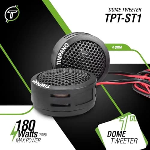 Timpano TPT-ST1 Dome Tweeter 1.5 Inch | 180W 4 Ohm Car Audio Tweeters, Bright & Clear Sound thumbnail 2