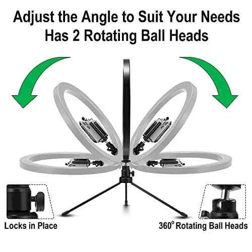 DaVoice 10" LED Ring Light for Makeup & Streaming | 3 Light Modes, Stand, Phone Holder, USB Powered thumbnail 4
