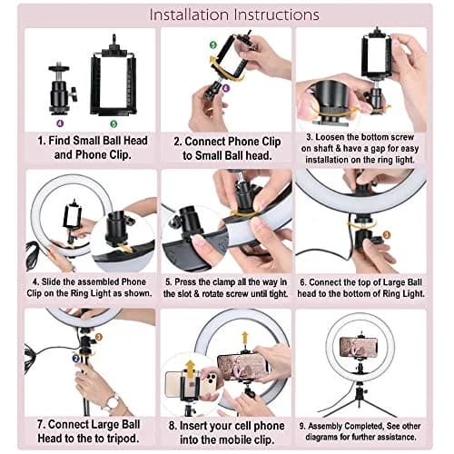 DaVoice 10" LED Ring Light for Makeup & Streaming | 3 Light Modes, Stand, Phone Holder, USB Powered thumbnail 9