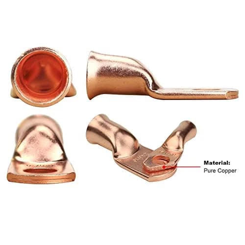 TKDMR 4 PCS 2/0 AWG - 5/16 Copper Battery Cable Lugs Ring Terminals | Corrosion-Resistant Copper, UL & CSA Certified (90c) thumbnail 4