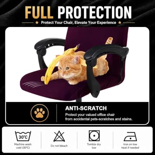 DIVA EN CAMINO DEC Office Chair Cover with Zipper | Washable, Anti-dust, Removable, Plum thumbnail 5