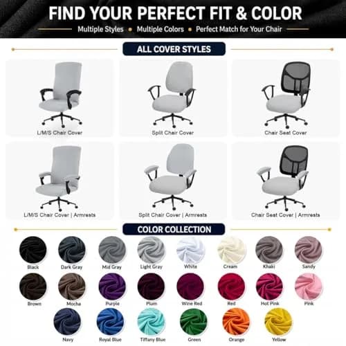 DIVA EN CAMINO DEC Office Chair Cover with Zipper | Washable, Anti-dust, Removable, Plum thumbnail 9