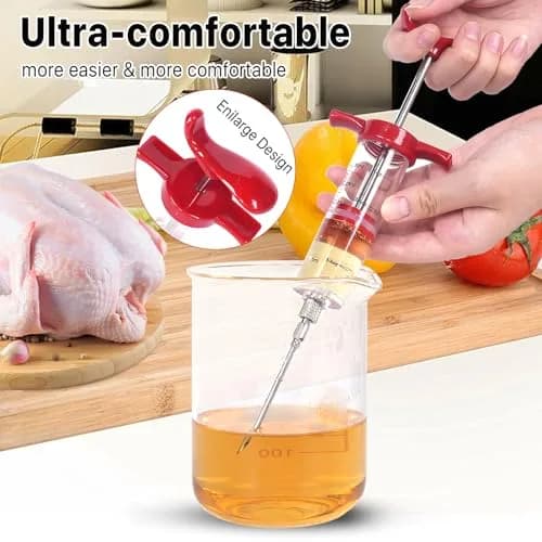Kingsmile Meat Injector Syringe with 3 Needles | 30ml (1oz) Capacity for BBQ & Smoker thumbnail 4