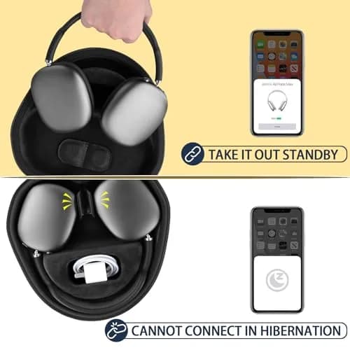 co2CREA Hard Case with Sleep Mode for Apple AirPods Max | 22.8cm (8.98in) Black thumbnail 5