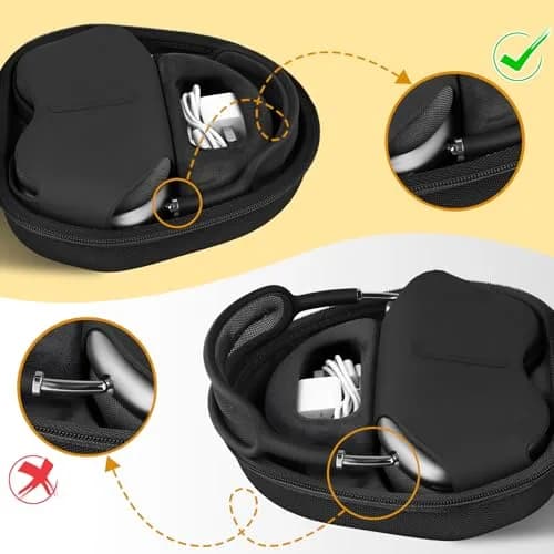 co2CREA Hard Case with Sleep Mode for Apple AirPods Max | 22.8cm (8.98in) Black thumbnail 3