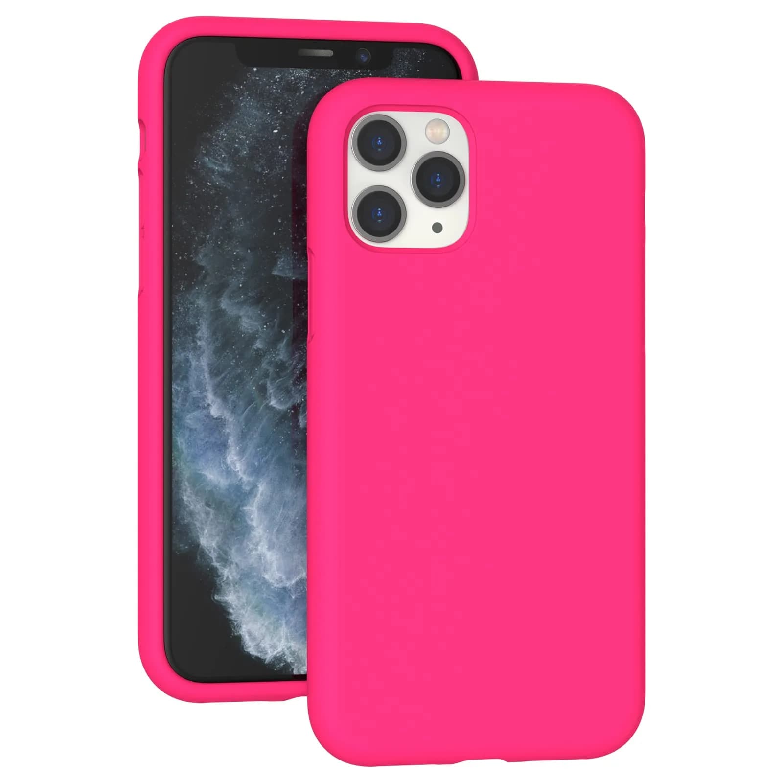 K TOMOTO Liquid Silicone Case for iPhone 11 Pro Max 6.5 Inch | Hot Pink, Slim Fit, MagSafe Compatible — Hot Pink