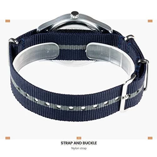 Infantry Military Quartz Watch 38mm (1.5 in) | Glow-in-the-Dark Dial, Blue Nylon Strap thumbnail 7
