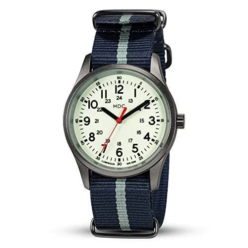 Infantry Military Field Watch 38mm (1.5 inch) | Luminous Dial, Blue Nylon Strap thumbnail 1