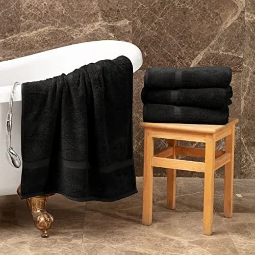 Towel Bazaar Washcloths 13x13 Inches, 4-Pack Black | 100% Turkish Cotton, Gentle on Sensitive Skin thumbnail 4