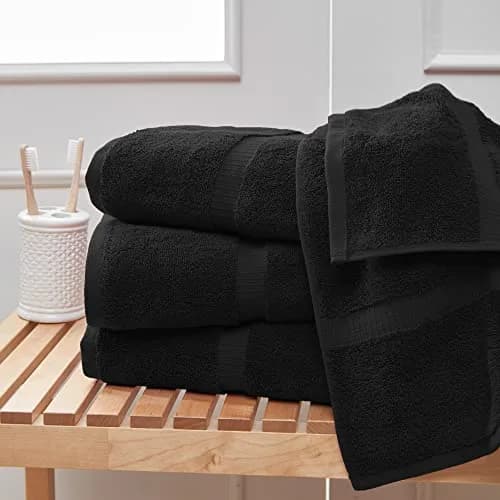 Towel Bazaar Washcloths 13x13 Inches, 4-Pack Black | 100% Turkish Cotton, Gentle on Sensitive Skin thumbnail 2