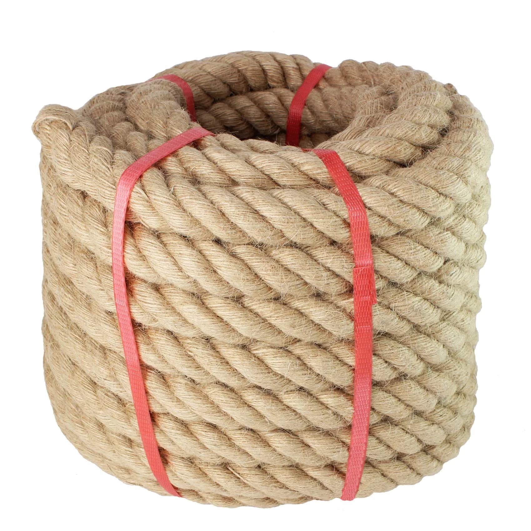 VEITHI Manila Rope 1 Inch x 50 Feet | Natural Twisted Fiber for Landscaping, Crafts, Marine Use