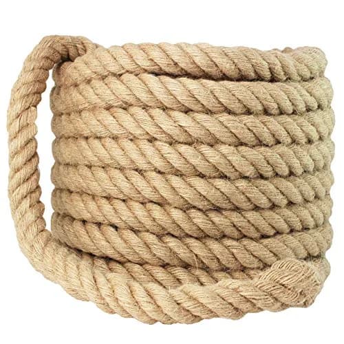 VEITHI Manila Rope 1 Inch x 50 Feet | Natural Twisted Fiber for Landscaping, Crafts, Marine Use thumbnail 3