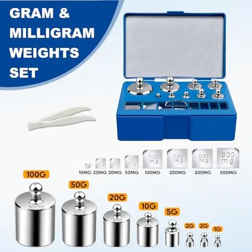UCEC Calibration Weights for Digital Scale 10mg-100g | Precision Stainless Steel Kit with Tweezers thumbnail 2